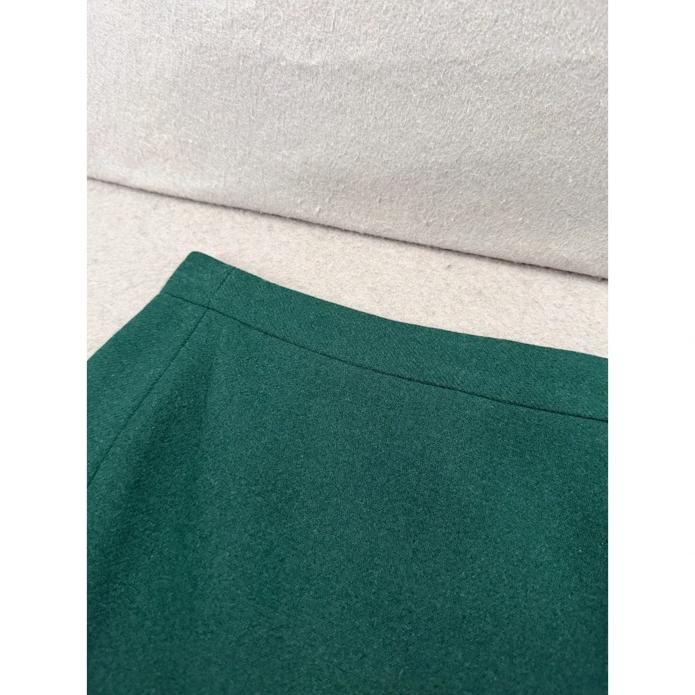 J. Crew Shirttail Mini Skirt Womens 00 Green Wool Blend Dark Academia Mod B0358